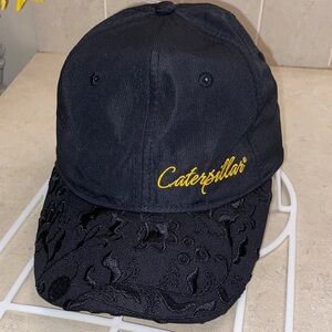 Caterpillar Black Cap with Yellow Embroidery logo and elegant brim